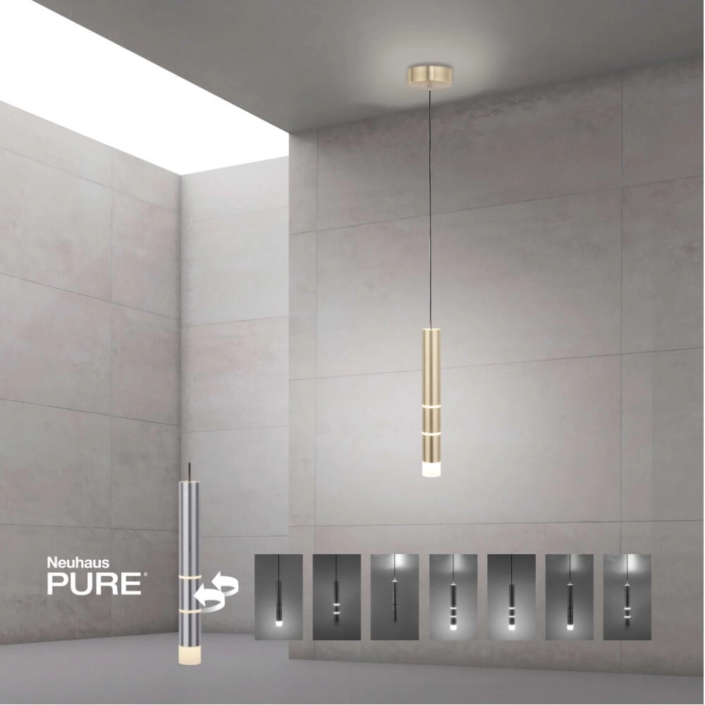 Brass hanging lamp Pure Vega 3000K Paul Neuhaus 4012248357521