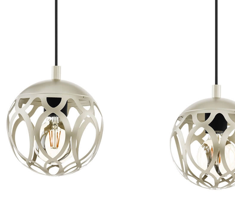 Pendant lamp Mirtazza 3-light black with cream Eglo 9002759990725