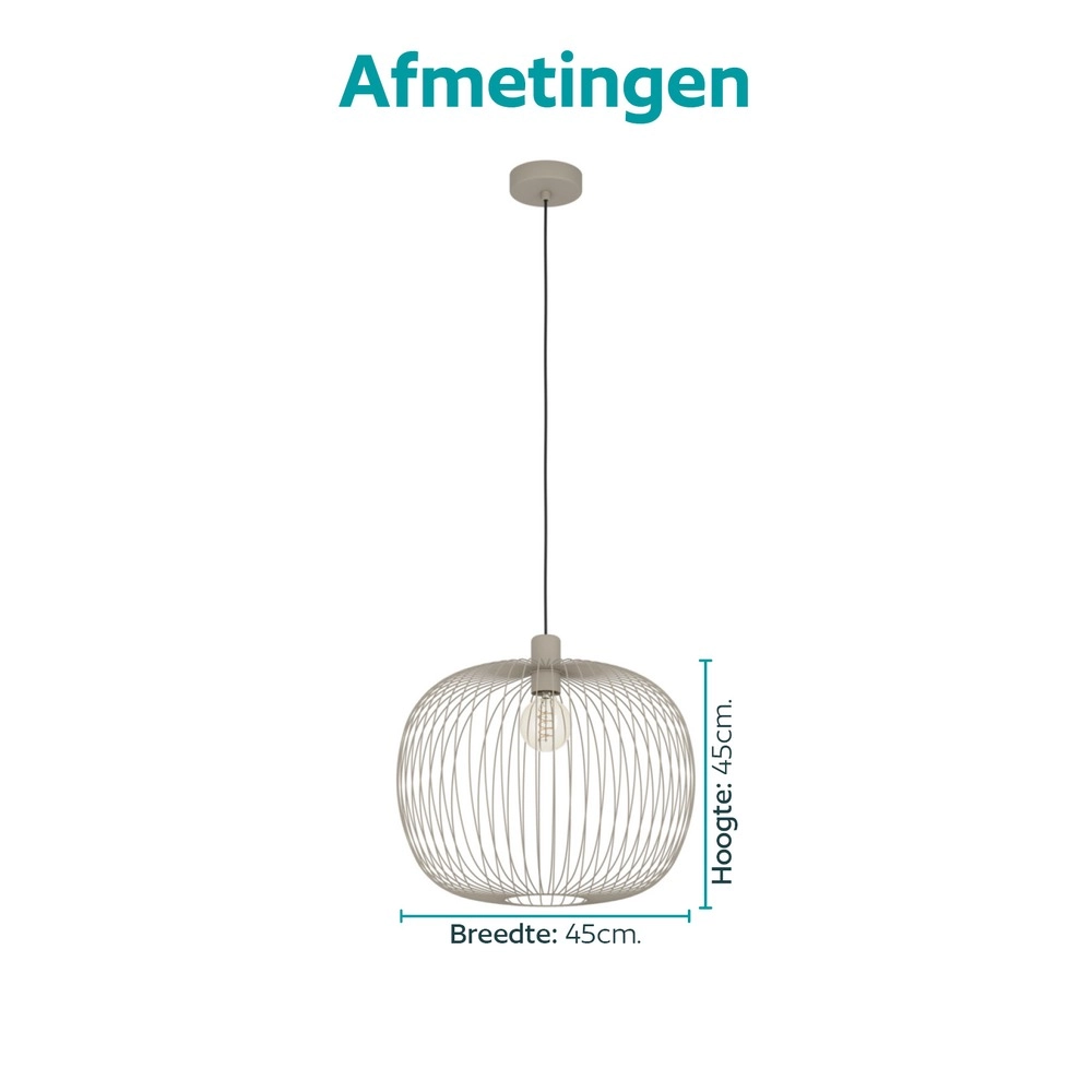 Wire pendant lamp Lodods sand brown Ø 45cm Eglo 9008606390281
