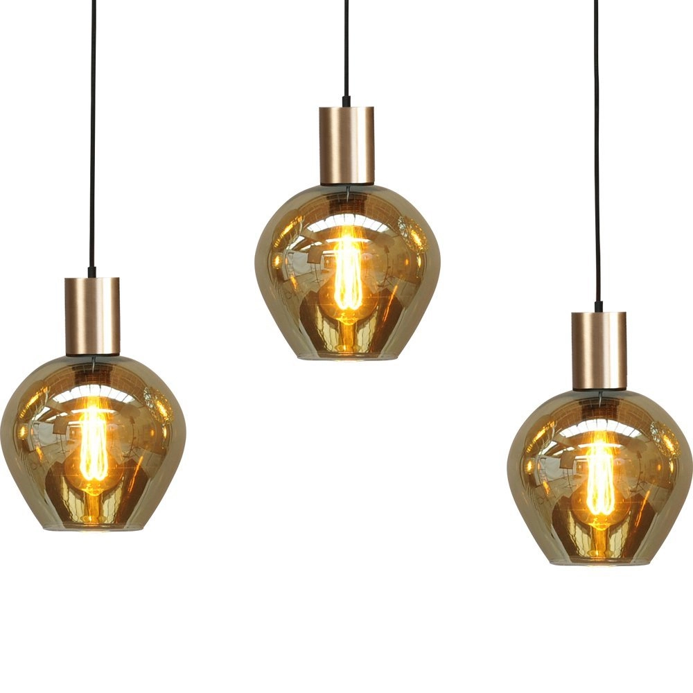 Black hanging lamp with gold Bounty 5-light curio glass Masterlight 8718121247700