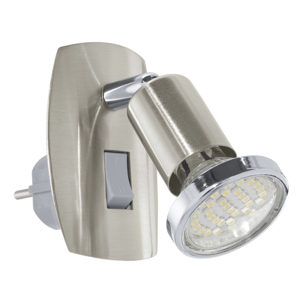 Stainless steel plug-in spot Mini 4 with switch