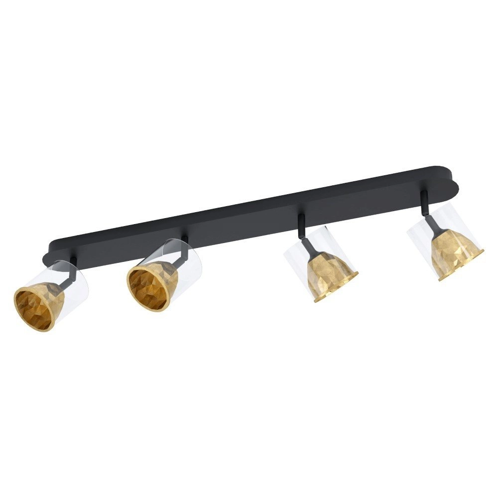 Black ceiling lamp Melito with gold 4-lights Stars of Light 9002759395766