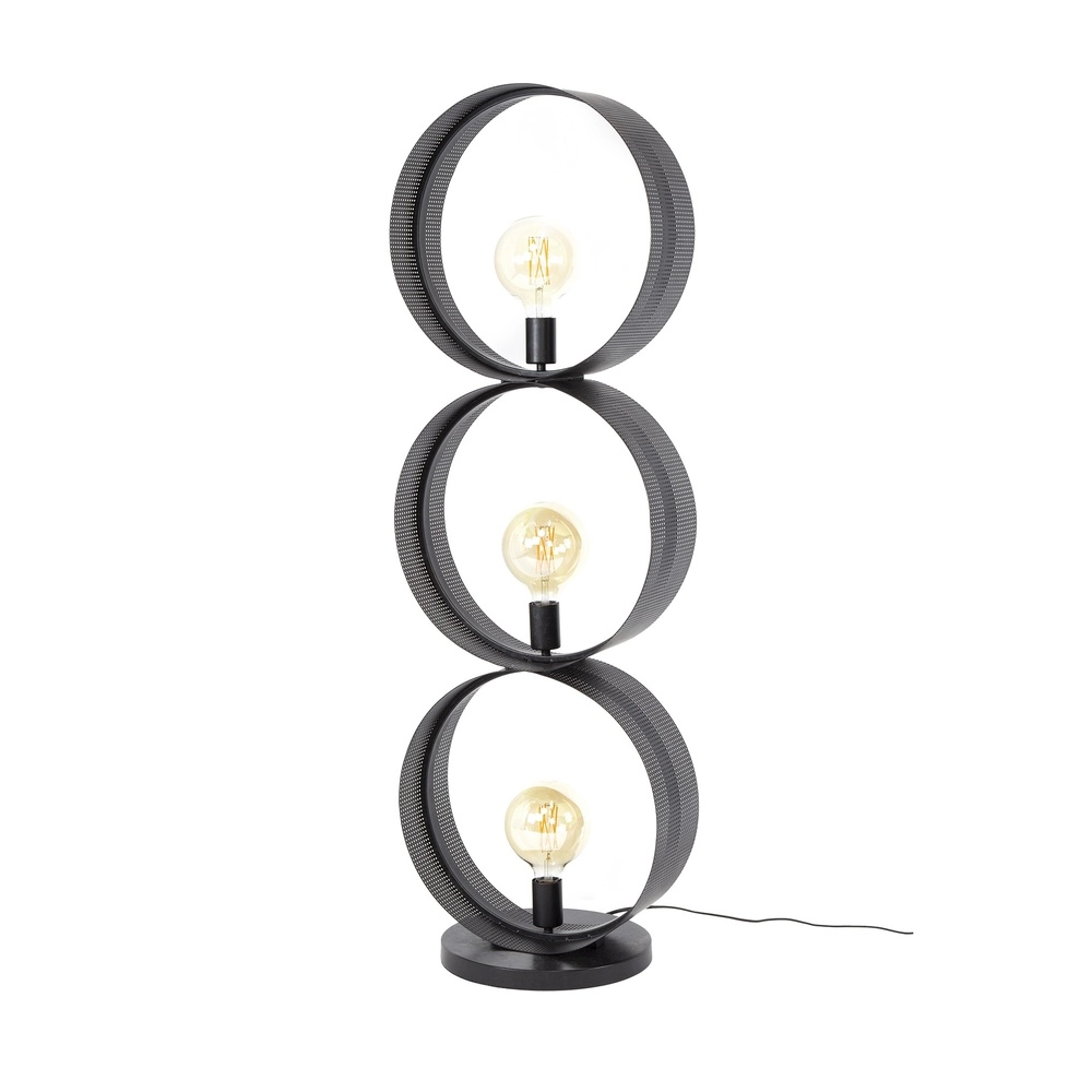 Country floor lamp Ring charcoal - 3x E27 Lyora 8716803510968