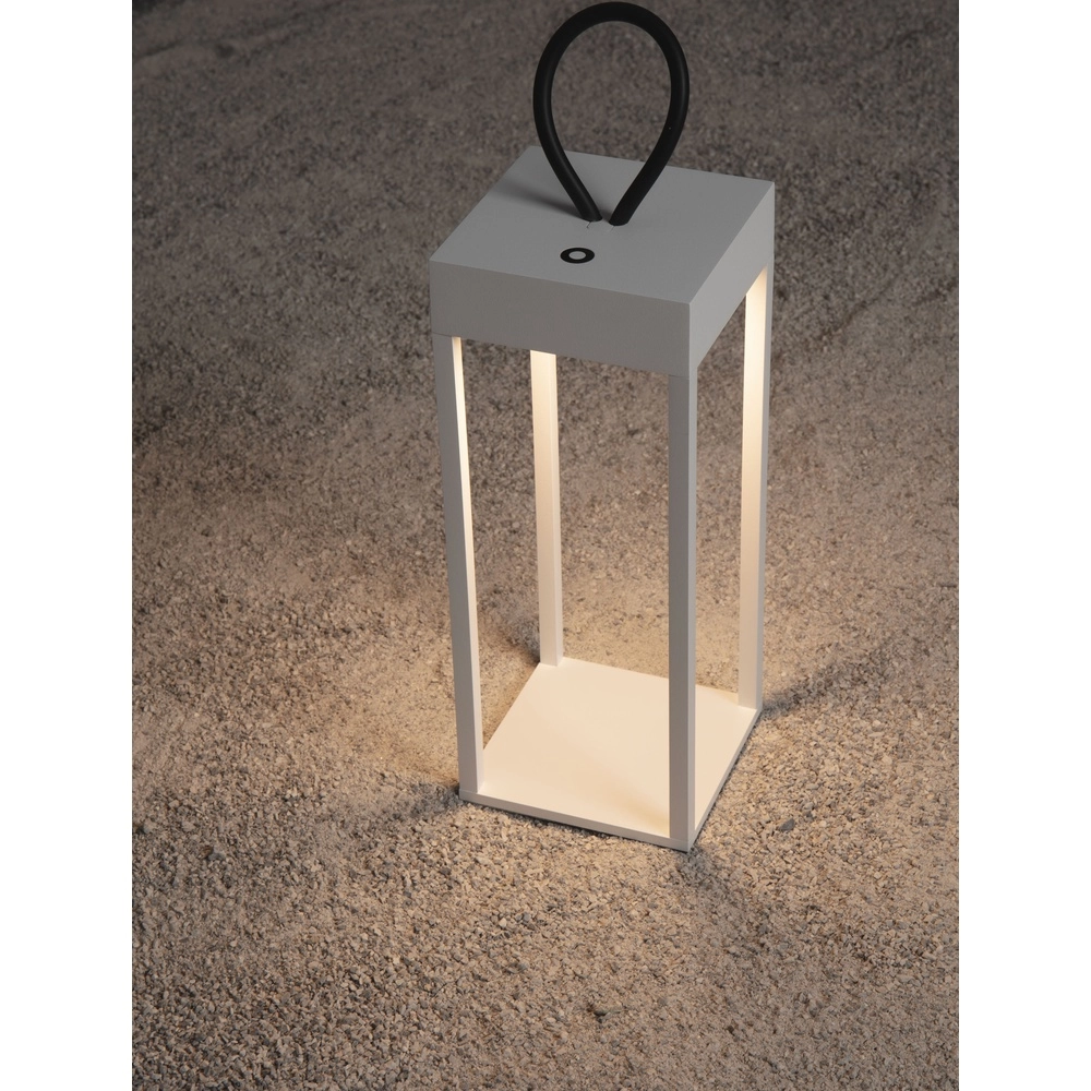 White table lamp Lucia Rechargeable