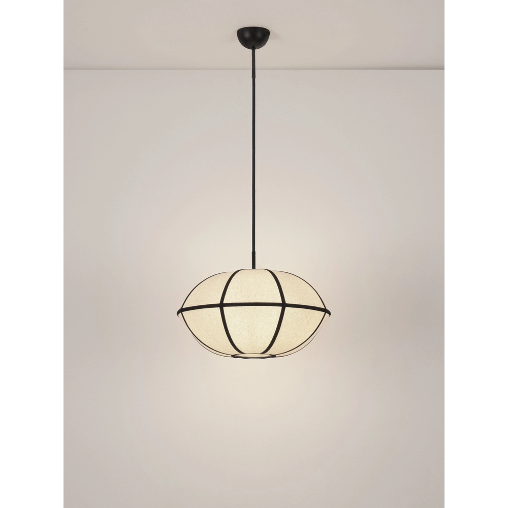 Pendant lamp Brera black with white Ø 45cm Lyora 5212017493569