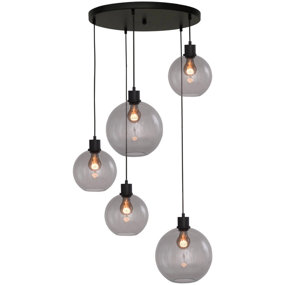 Vide hanging lamp Lazise 5-light black