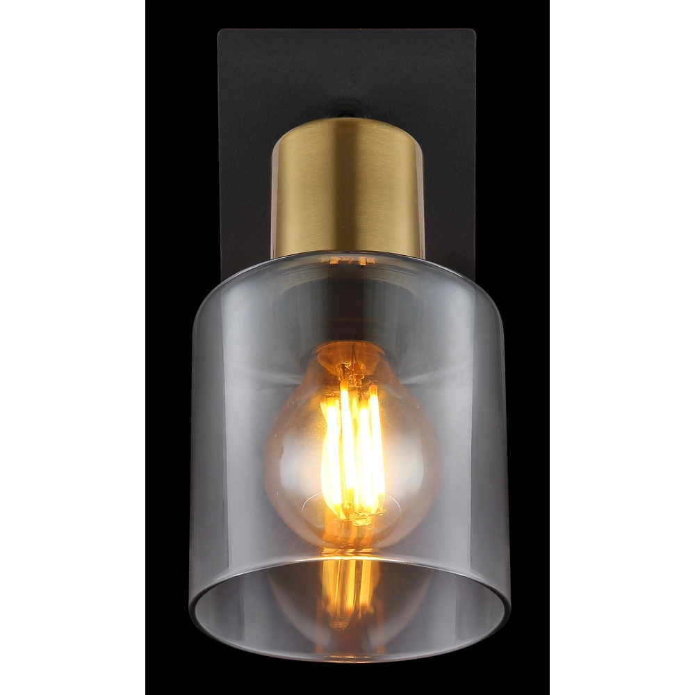 Wall lamp Hollsy black with smoke glass Globo 9007371457847