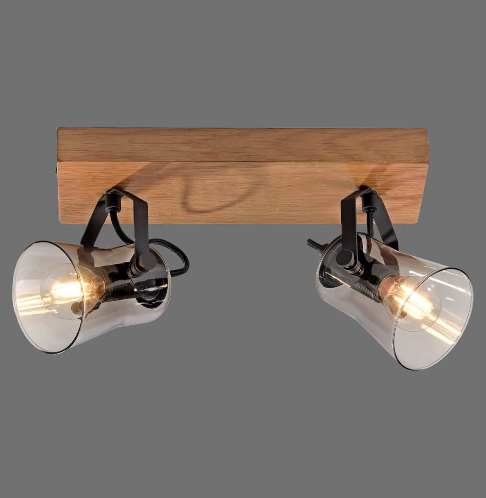Ceiling lamp Green Langstrom wood 2-light Just Light 4043689994877