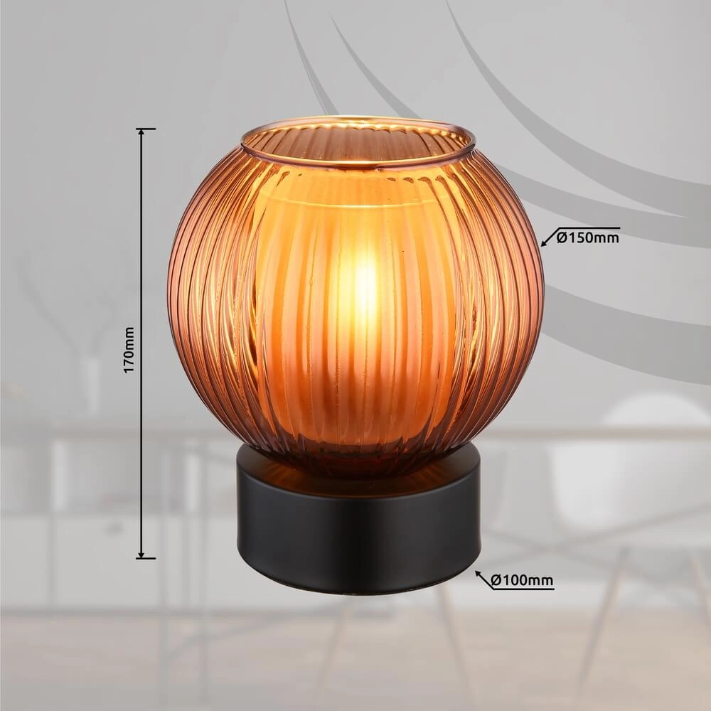 Table lamp Zumba orange glass Ø 15cm Globo 9007371456000