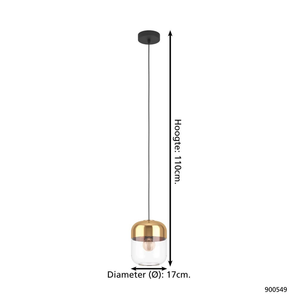 Golden pendant lamp Maryvilla with glass cover Eglo 9008606244553