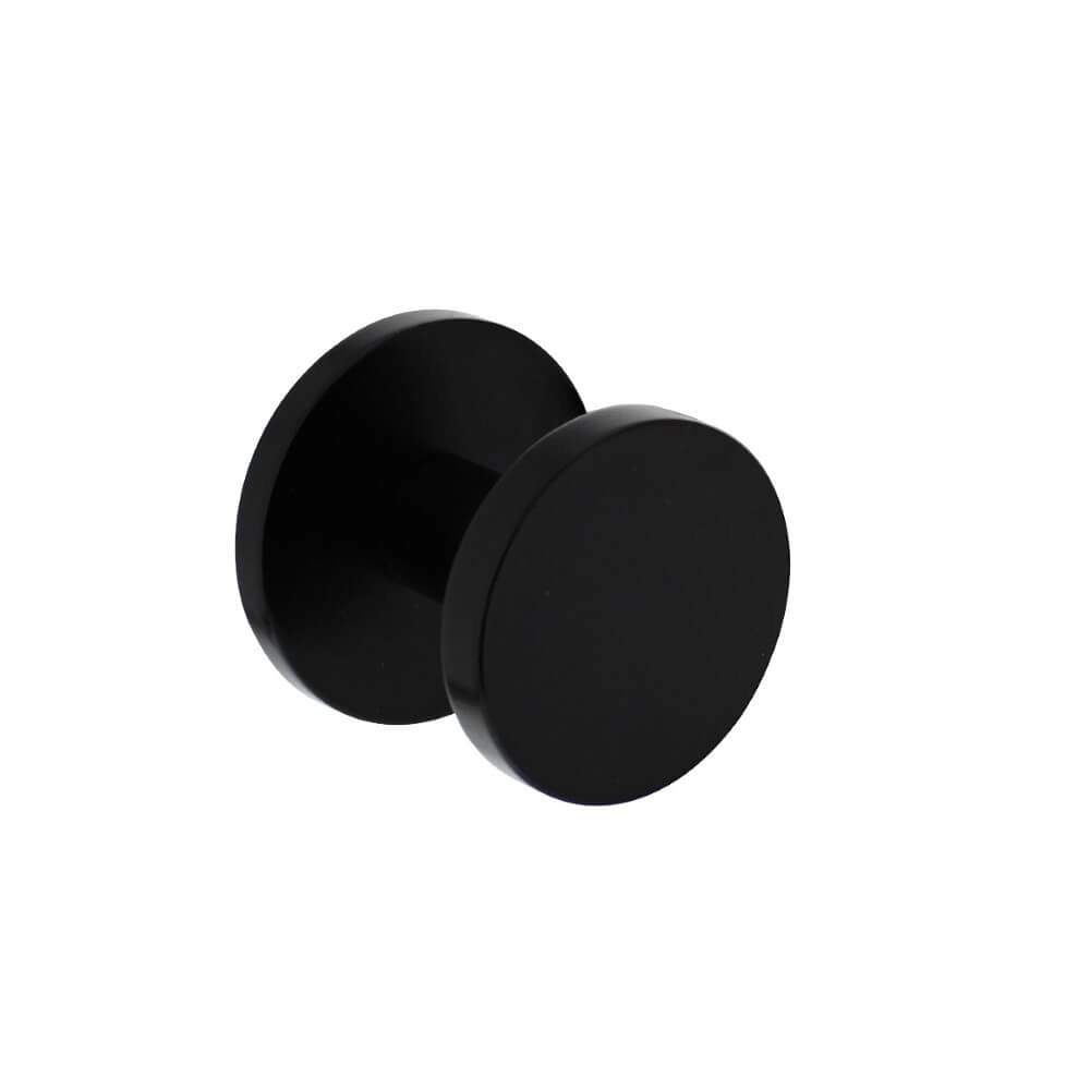 Black front door knob Castor One-sided mounting