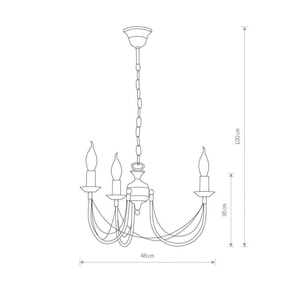 3-light chandelier Ares Lyora 5903139204996