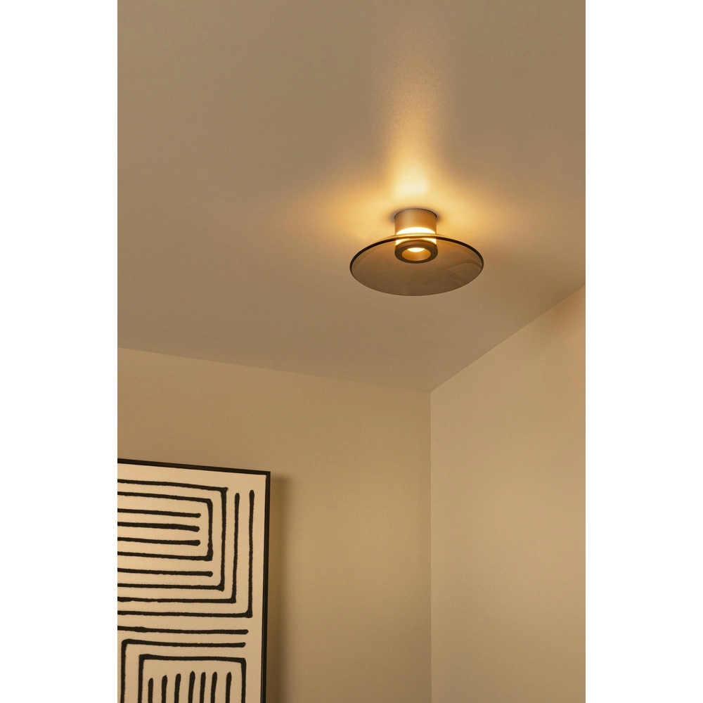 Led ceiling light Santiago Ø 23cm - champagne with amber glass Premium by Lucide 5411212221889