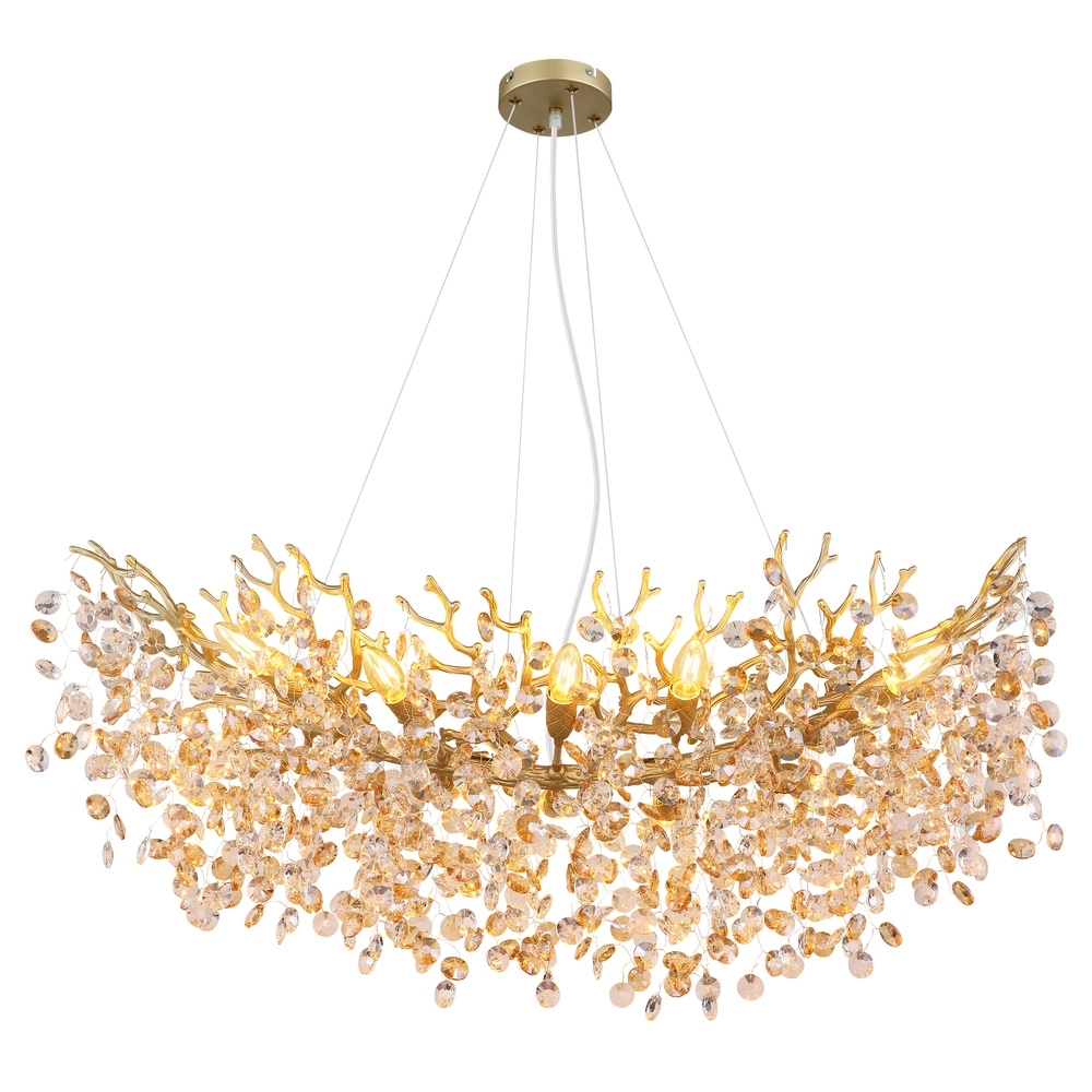 Pendant lamp Queena gold 100cm Globo 9007371528691