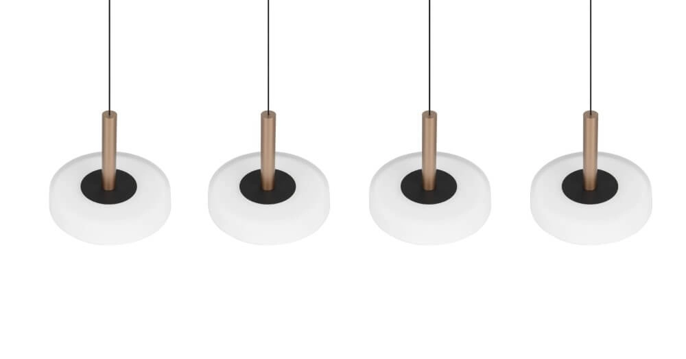 4-light LED pendant light Celeste white glass Trio 4017807627404