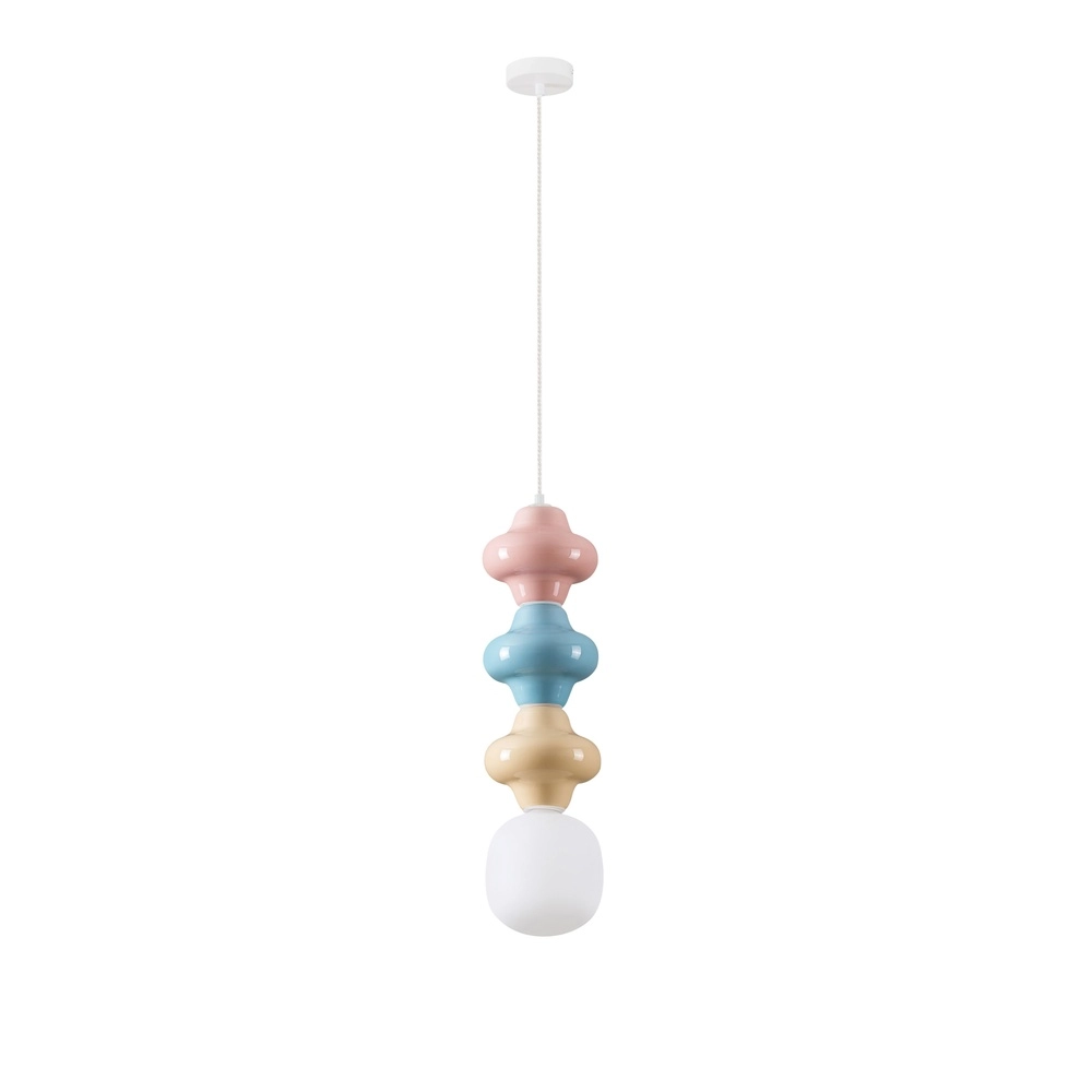 Pendant lamp Clio L colored ceramic with white glass Lyora 5212017461308