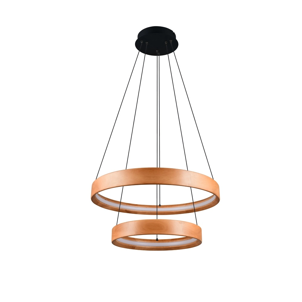 Design pendant lamp Lynwood wood Ø 60cm Trio 4017807662276