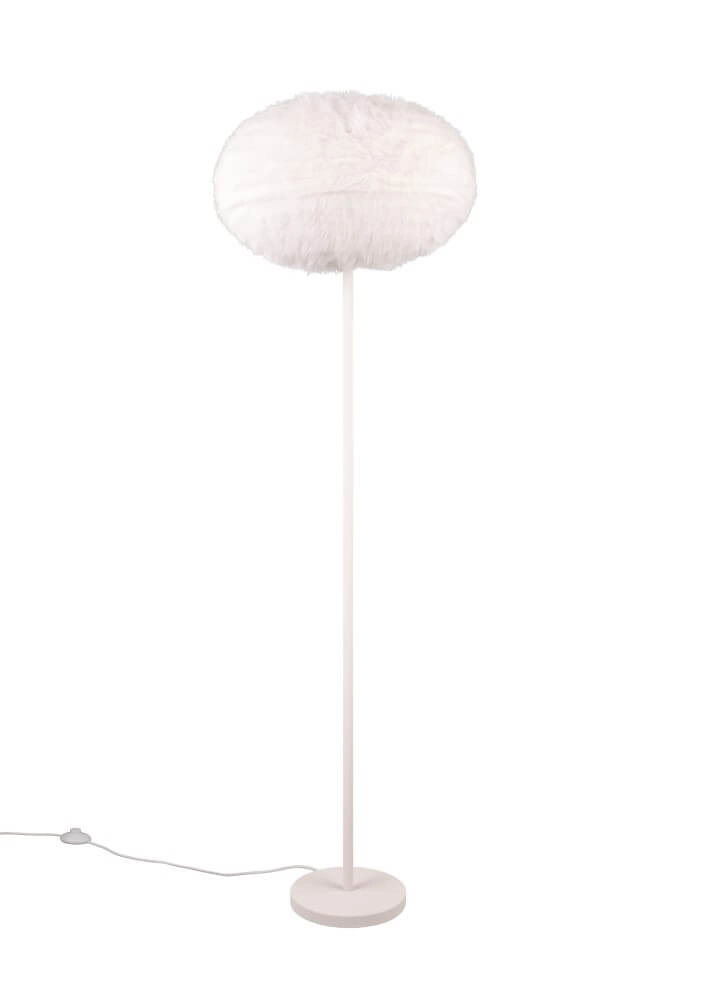 Fabric floor lamp Furry cream Ø 50cm