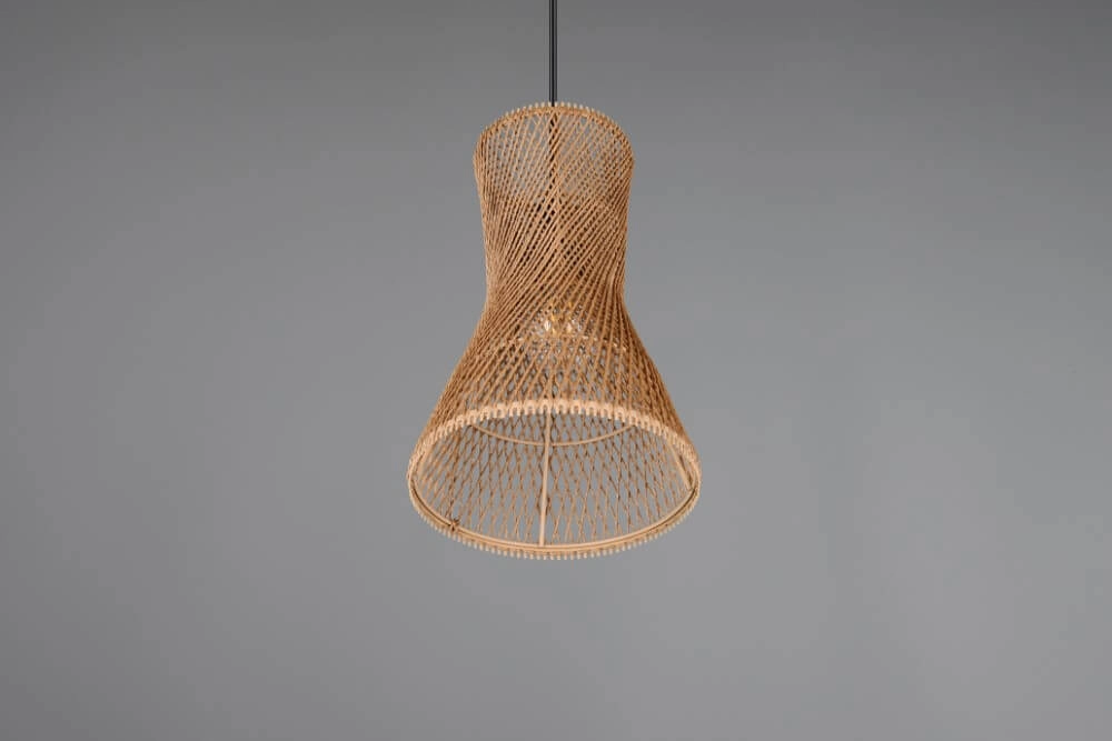 Design pendant lamp Bijou black with rattan Ø20cm Trio 4017807637304