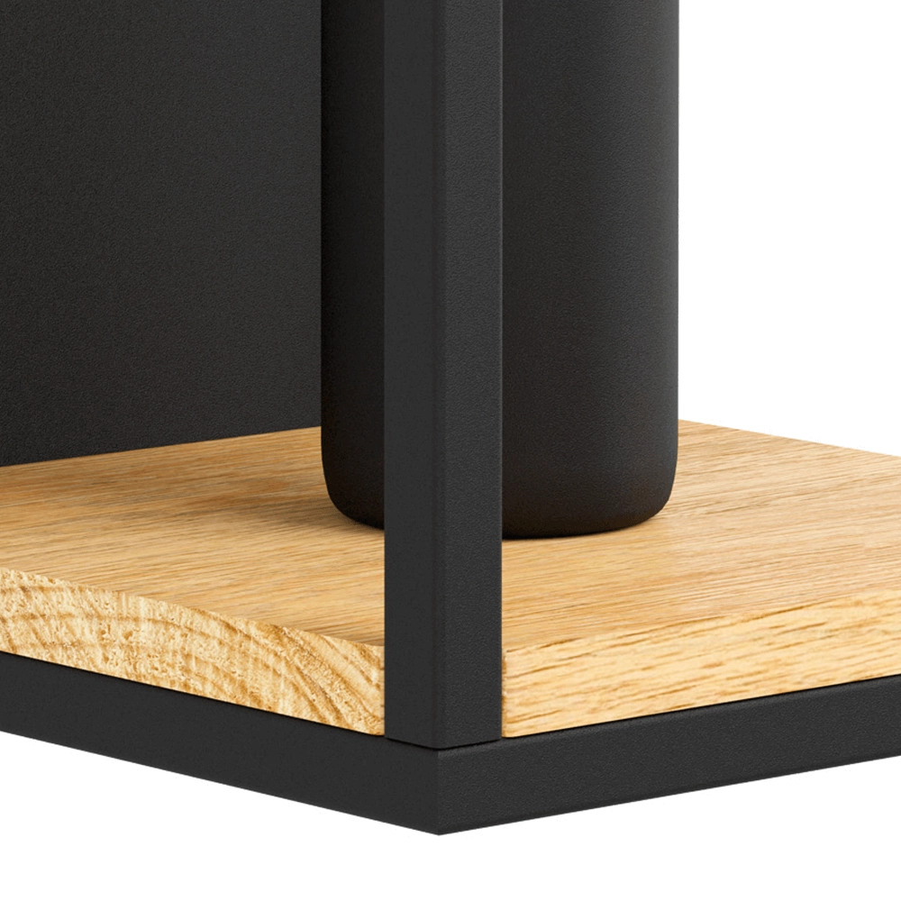 Wall lamp Libertad black with wood Eglo 9002759997960