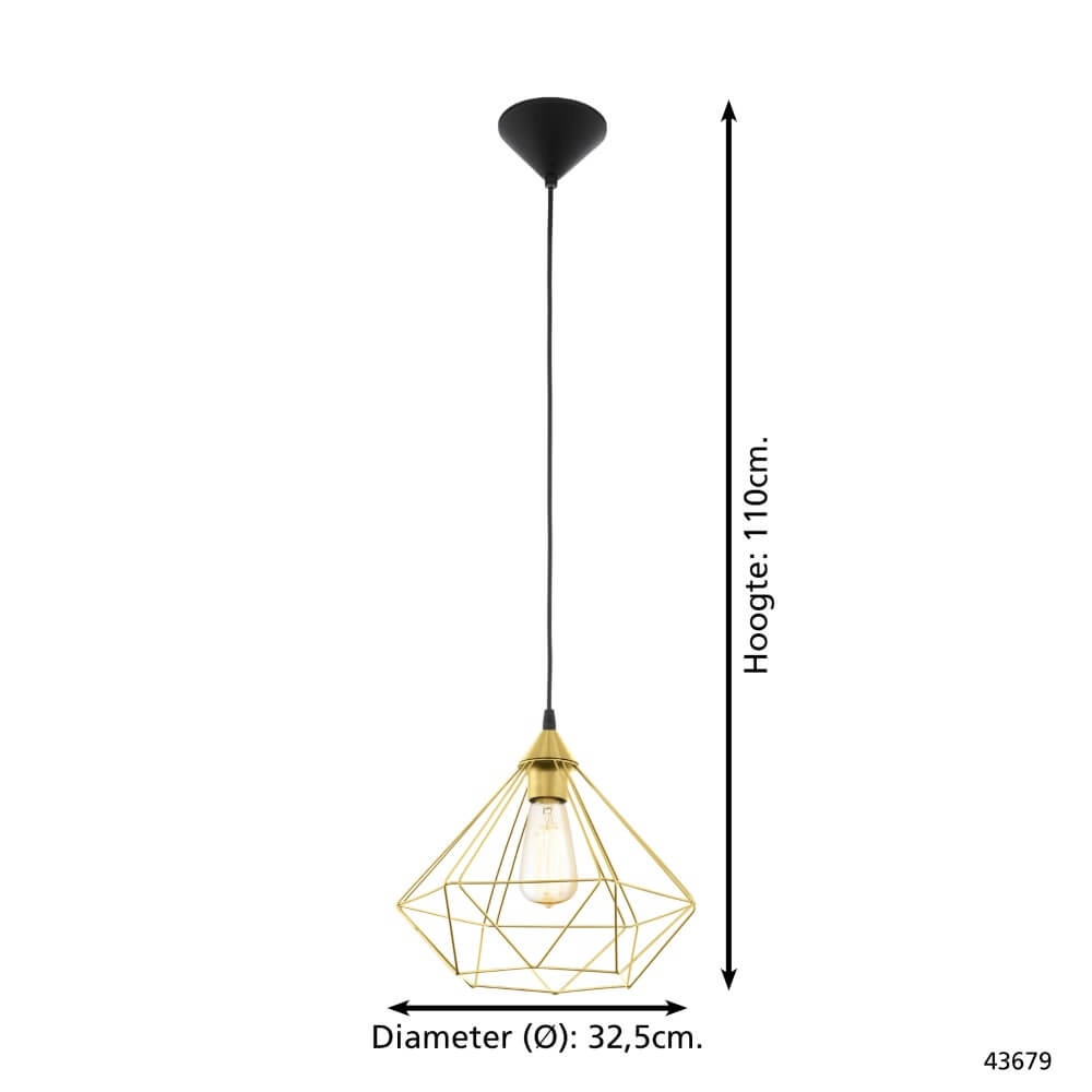 Gold hanging lamp Tarbes Ø 32.5cm Eglo 9002759436797