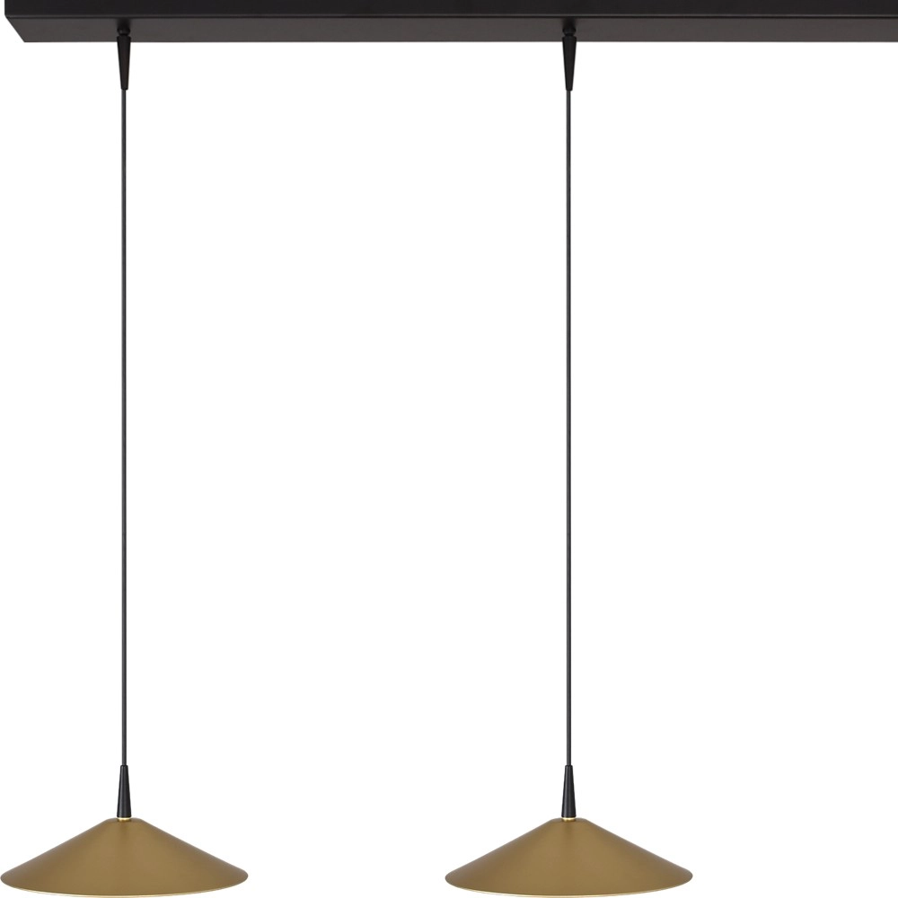 3-light pendant lamp Ceppo black with gold Ø 22cm Masterlight 8718121358437