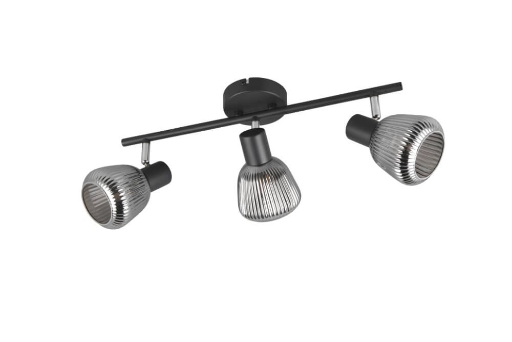3-light ceiling lamp Tarifa with ribbed glass Trio 4017807615845