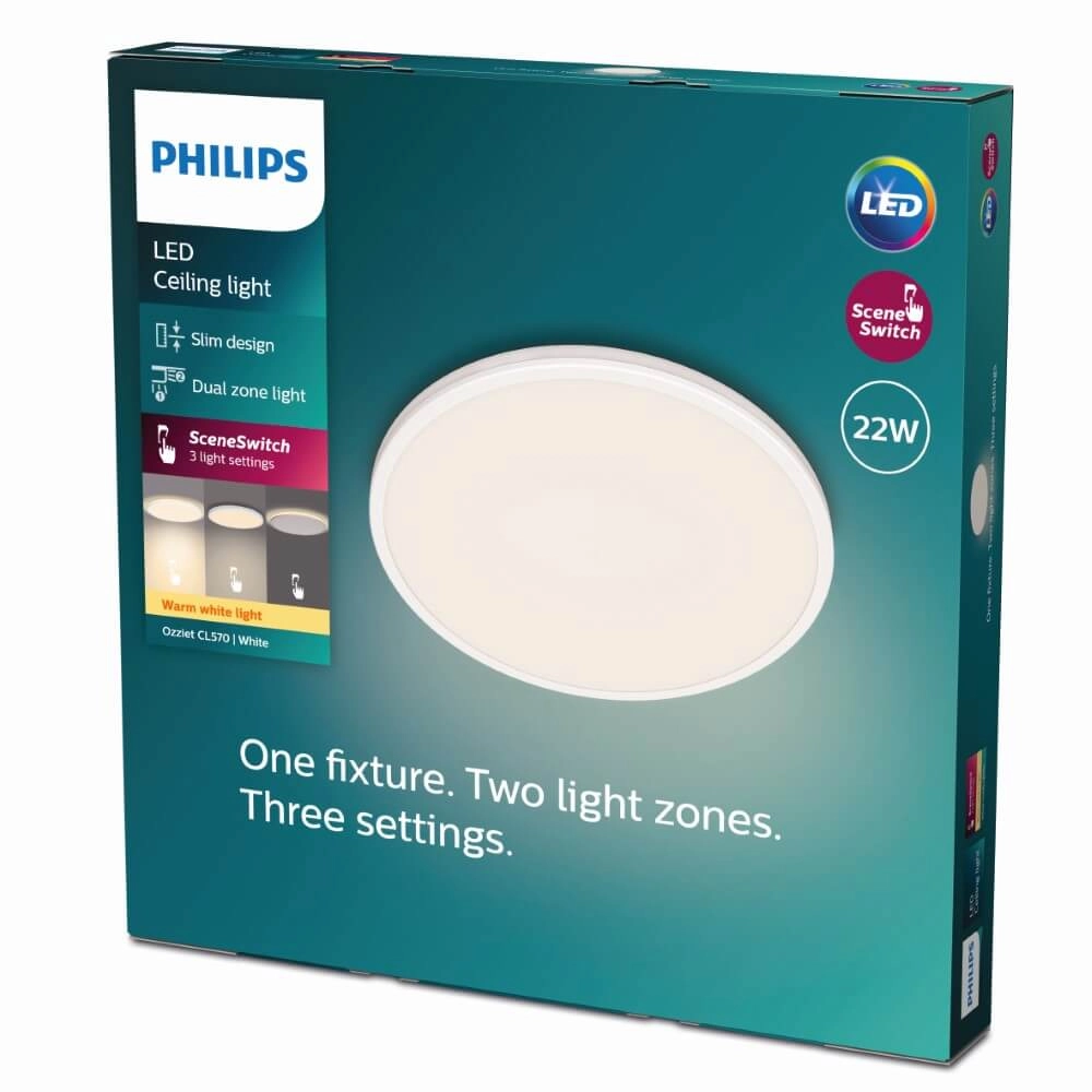 Black ceiling lamp Ozziet Ø 40cm Philips 8719514431980