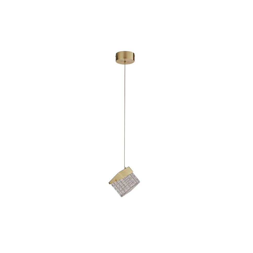 Design pendant lamp Cuboid 1-light gold Searchlight 5053423302157