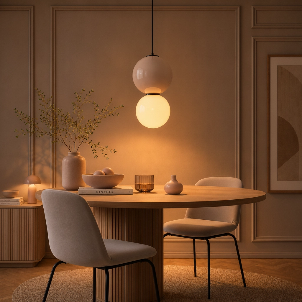 Pendant lamp Noesis Ø 25cm light grey with white