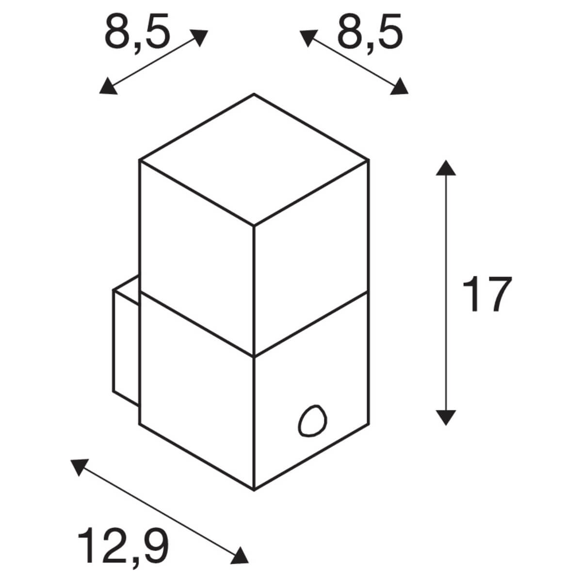 Anthracite outdoor lamp Grafit with sensor square SLV 4024163262705