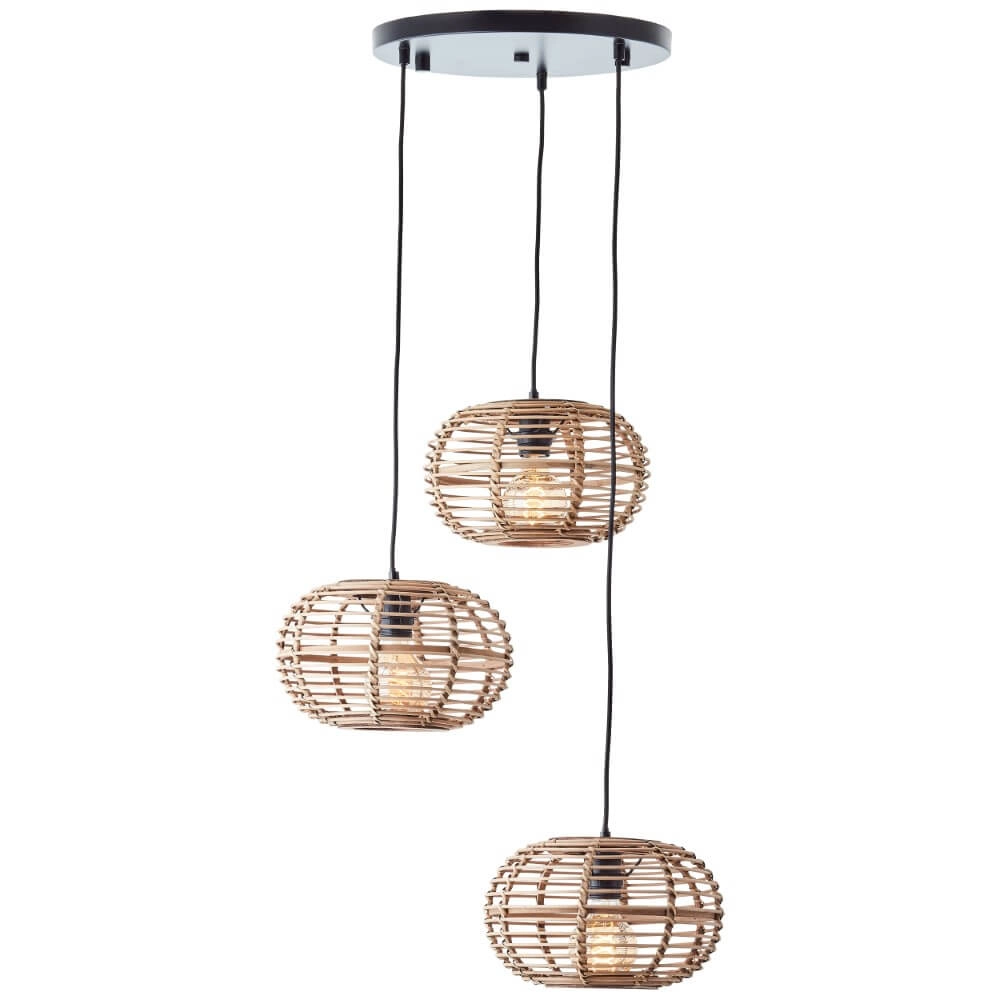 Rattan vide pendant lamp Woodball