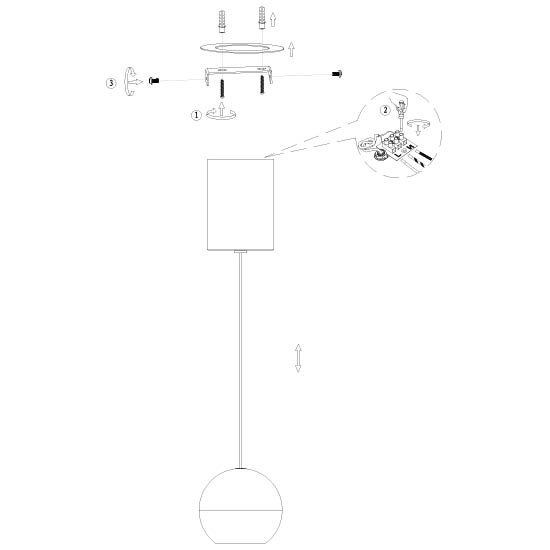 Led pendant Belluno brass with glass Steinhauer 8712746183917