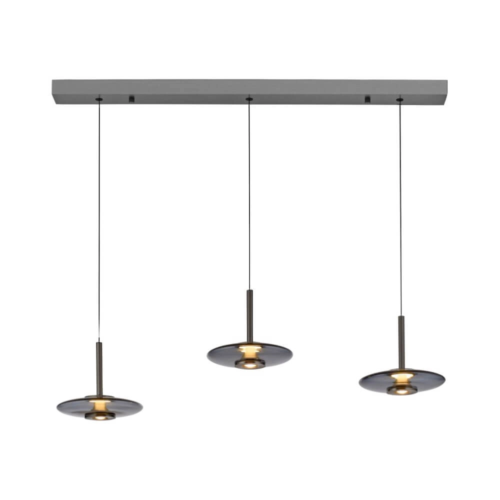 Hanging lamp 3-light Pure Vitrum design gray Paul Neuhaus 4012248382646