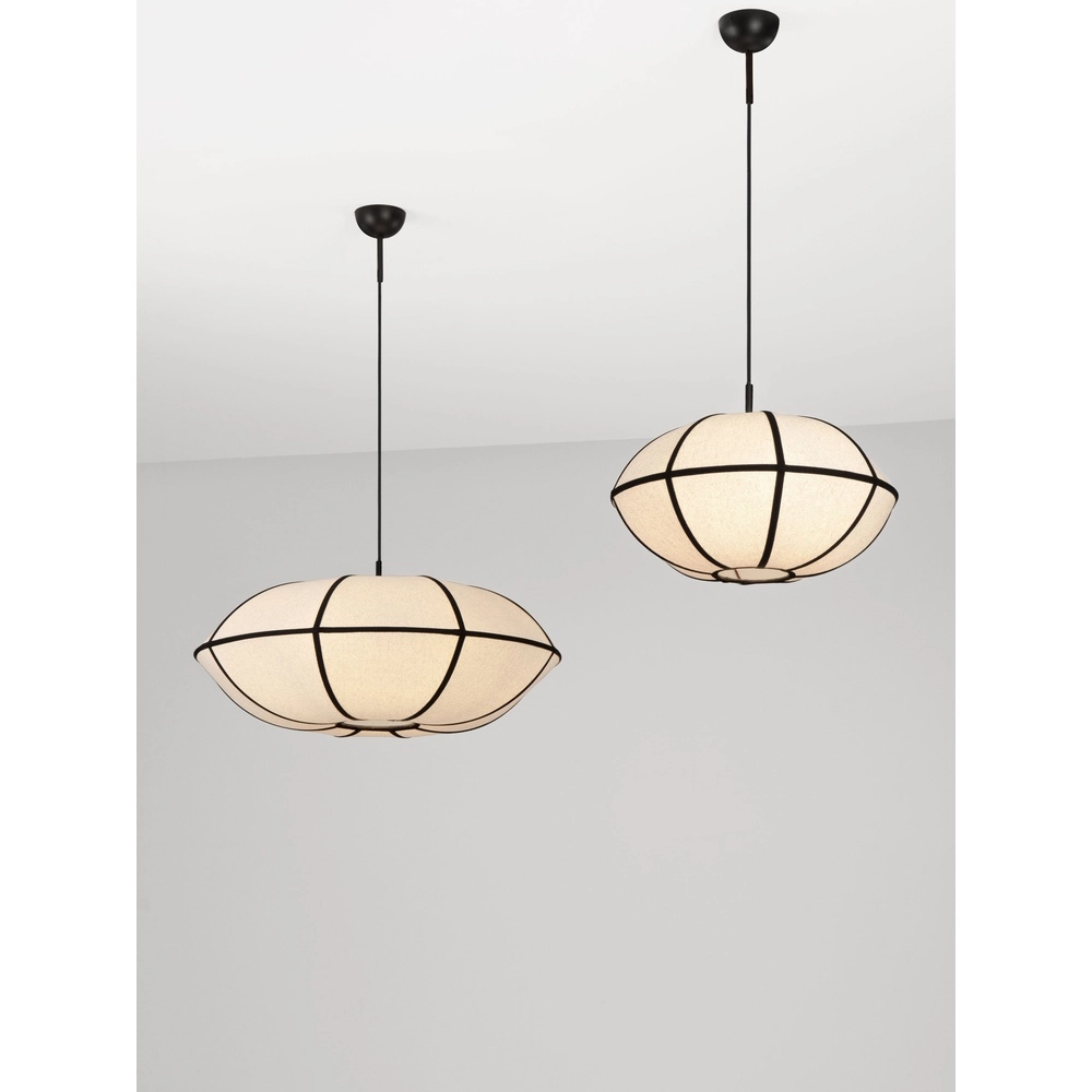 Pendant lamp Brera black with white Ø 70cm Lyora 5212017493576