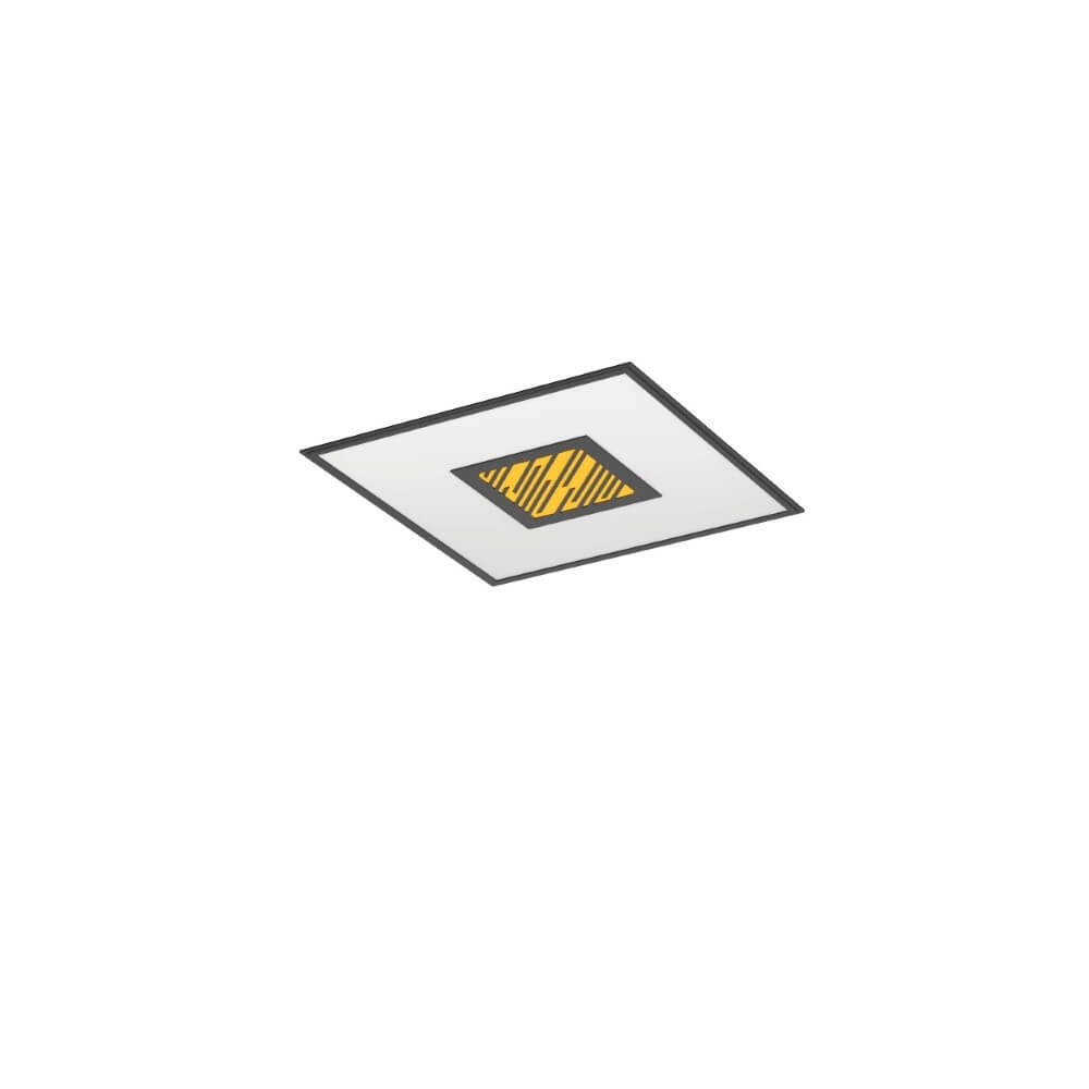 Black LED ceiling light Bordonara 45x45