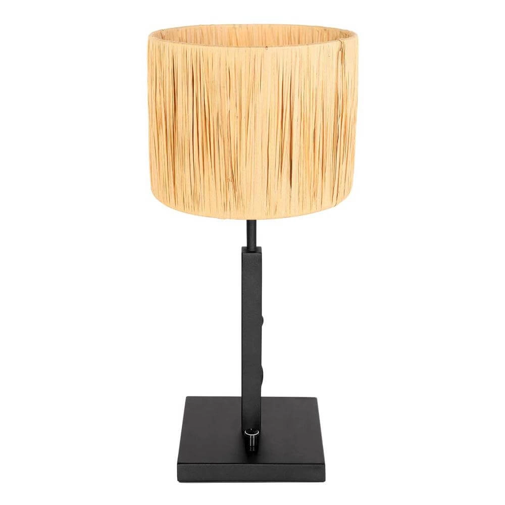 Table lamp Stang black with straw shade