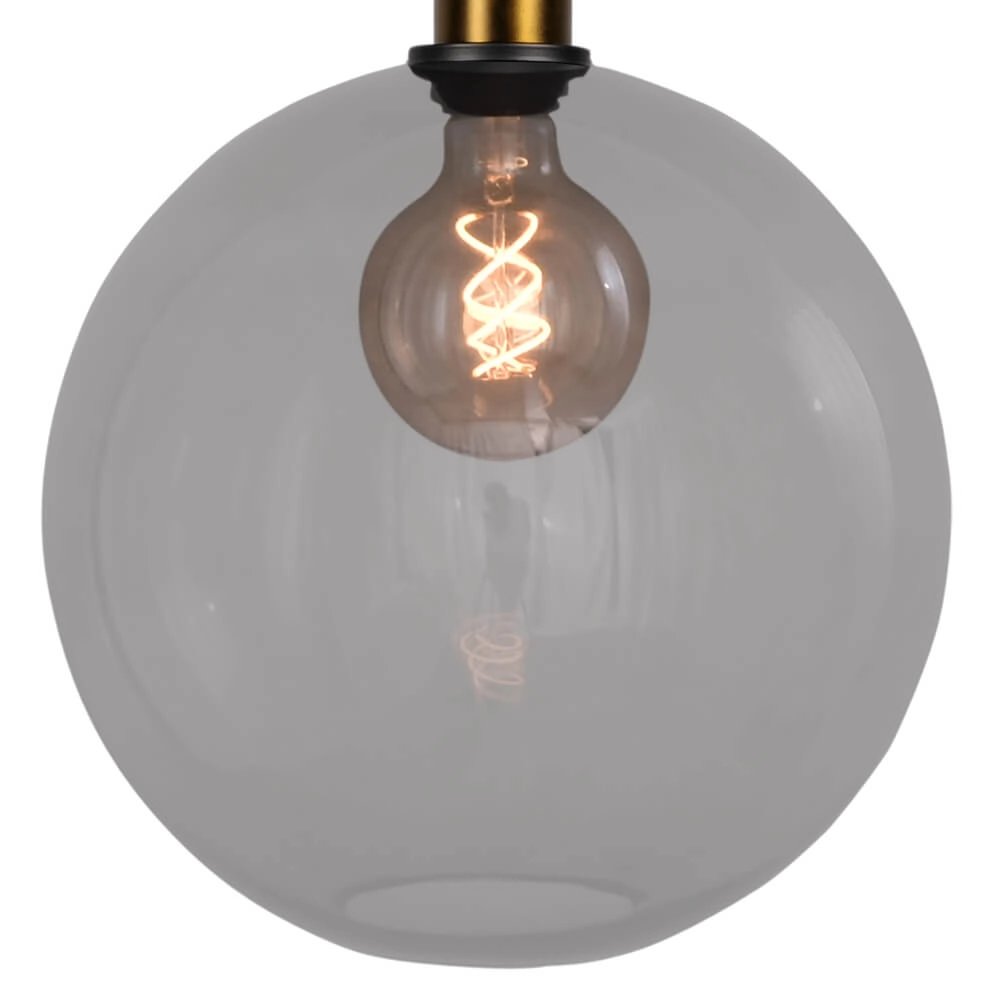Hanging lamp Ø 30cm Bella 2 Antique brass with smoke glass Masterlight 8718121334103