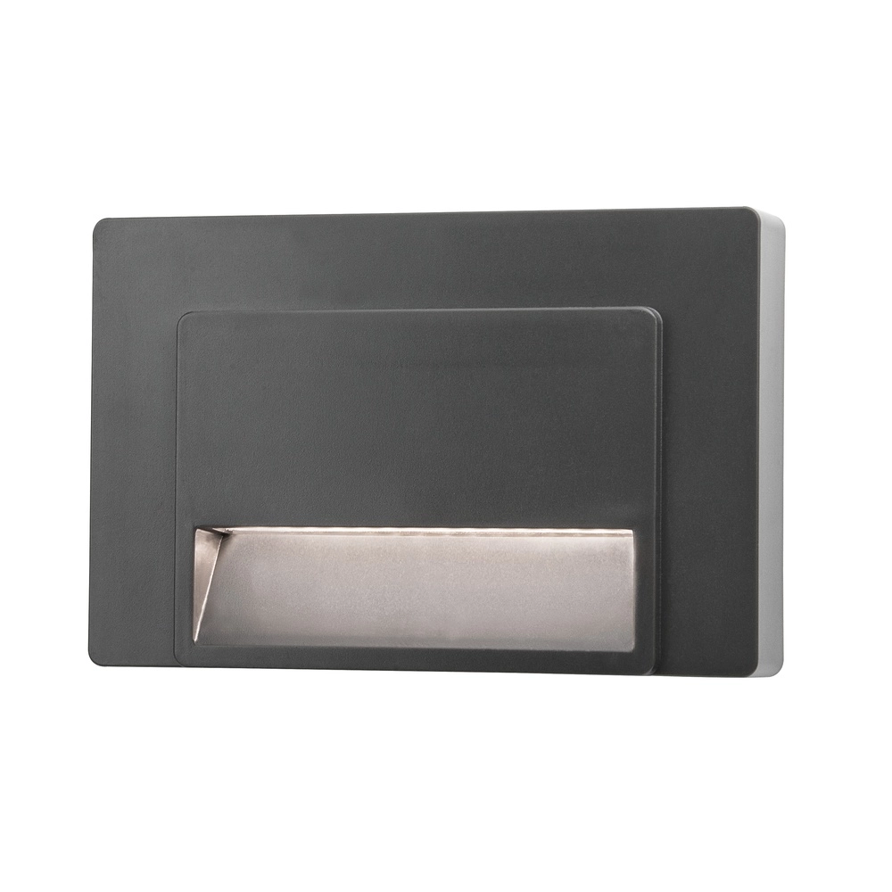 Wall lamp Luton rectangle 12.5cm grey