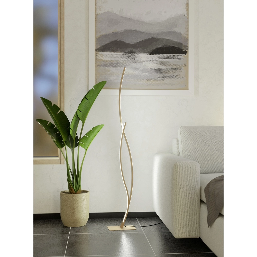 Led floor lamp Grisolia 129cm - wood look Eglo 9008606316229