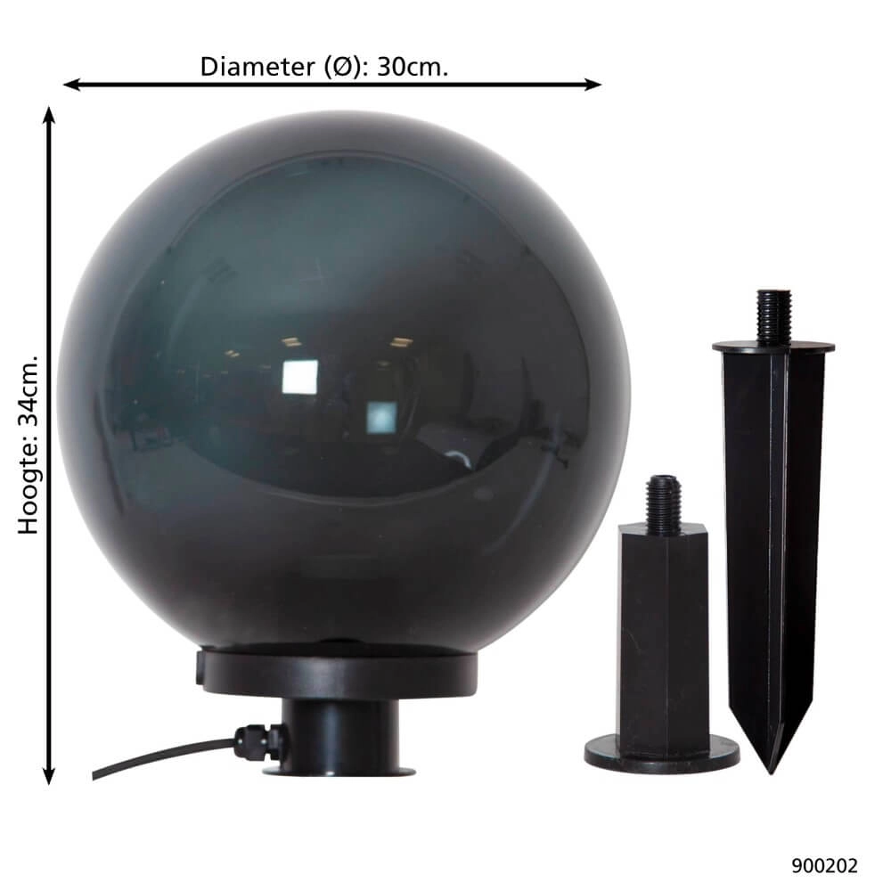 Globe lamp with spike Monterollo Smoke Ø 30cm Eglo 9008606229901