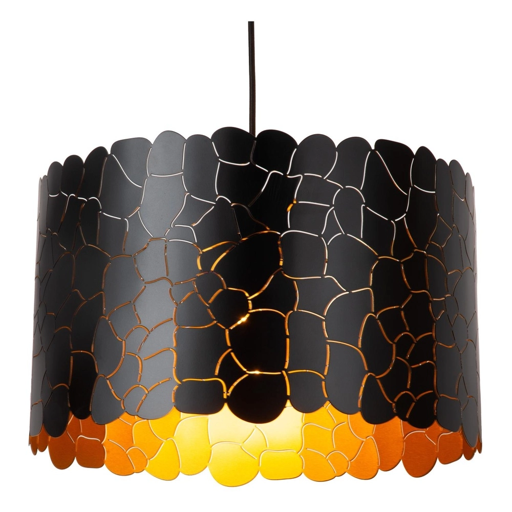 Pendant lamp Almelo black with gold inside Ø 40cm Lucide 5411212211897