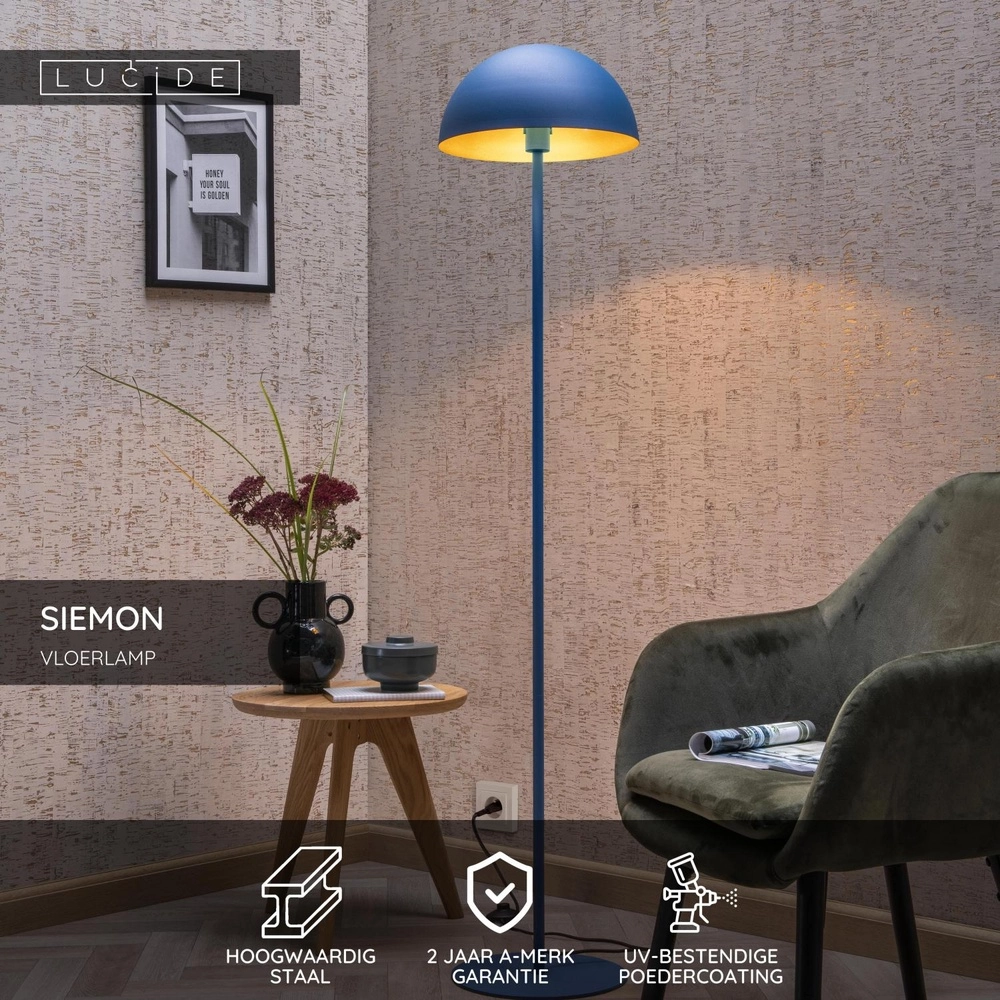 Design floor lamp Siemon blue Lucide 5411212451682