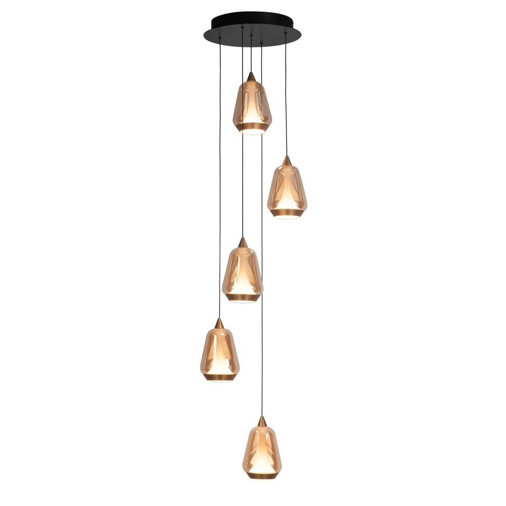 Design pendant lamp Tromba 5-light round