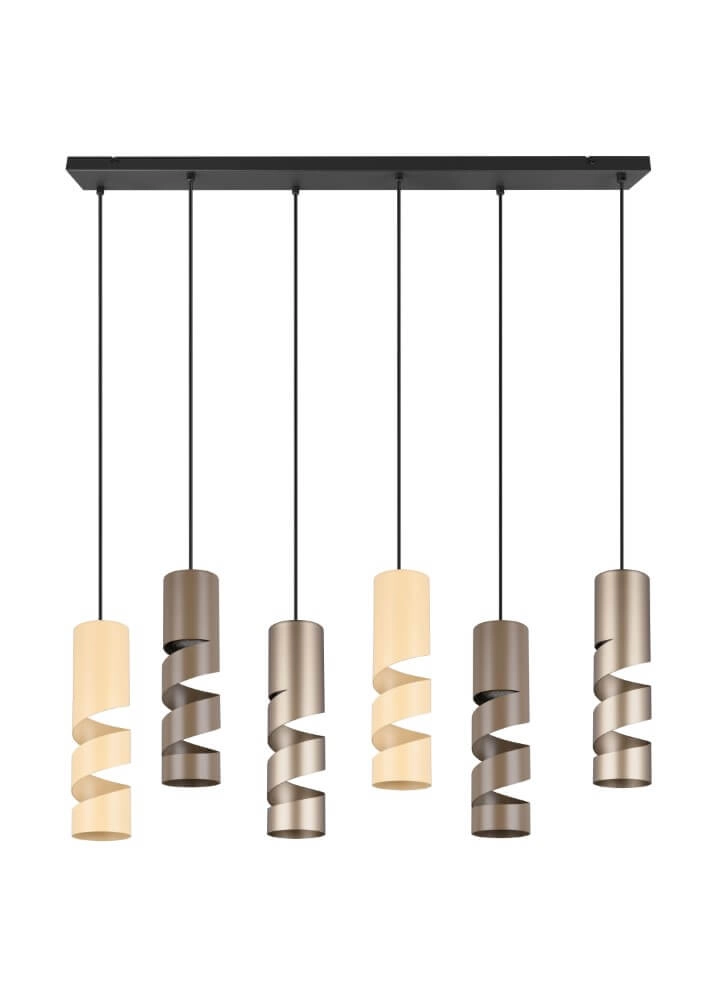 6-light tube pendant lamp Stream brown tones Trio 4017807614039