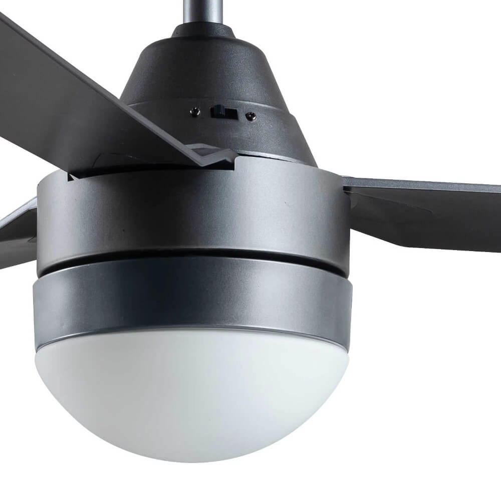 Black fan with lamp Megara Ø 122cm IP55 Beacon 9333509165002