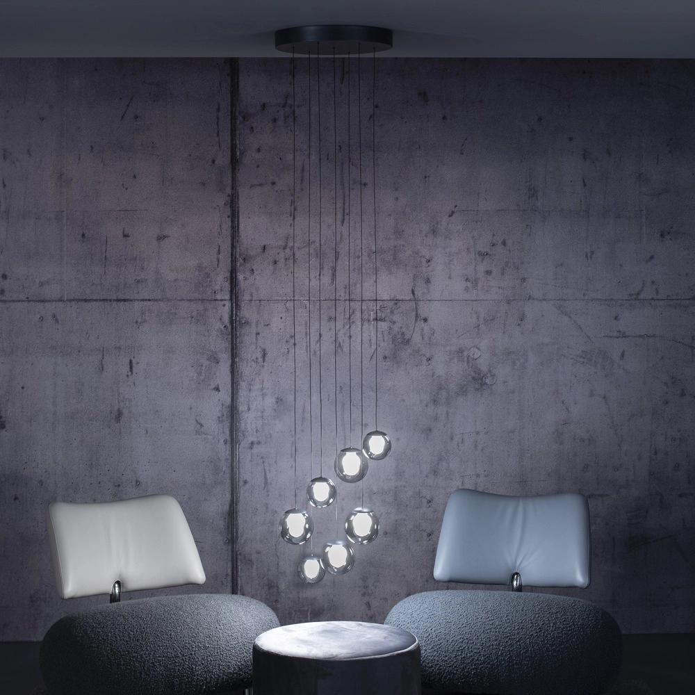 7-light pendant lamp Pure Popup mystic grey Paul Neuhaus 4012248396674