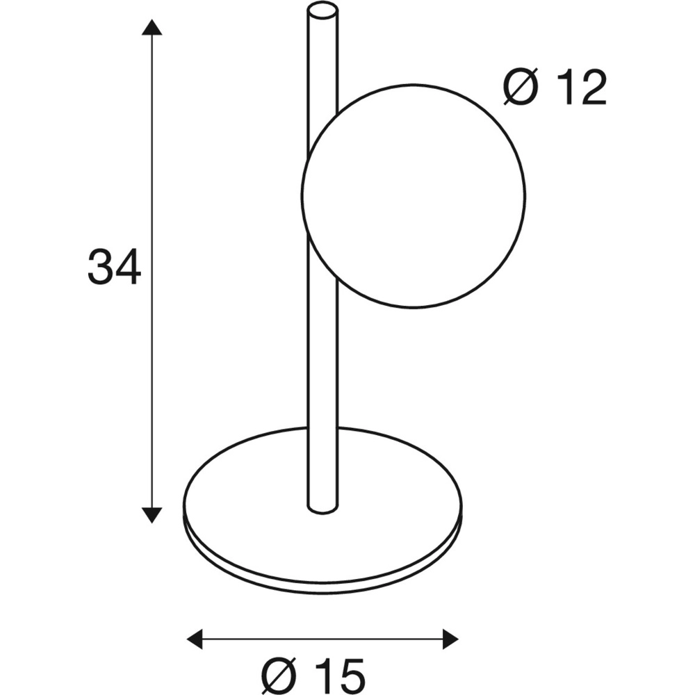 Table lamp Sun black with white sphere SLV 4024163305341