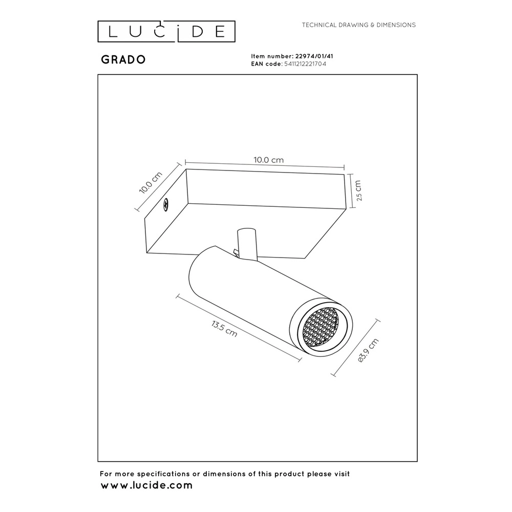Sleek ceiling lamp Grado sand brown Lucide 5411212221704