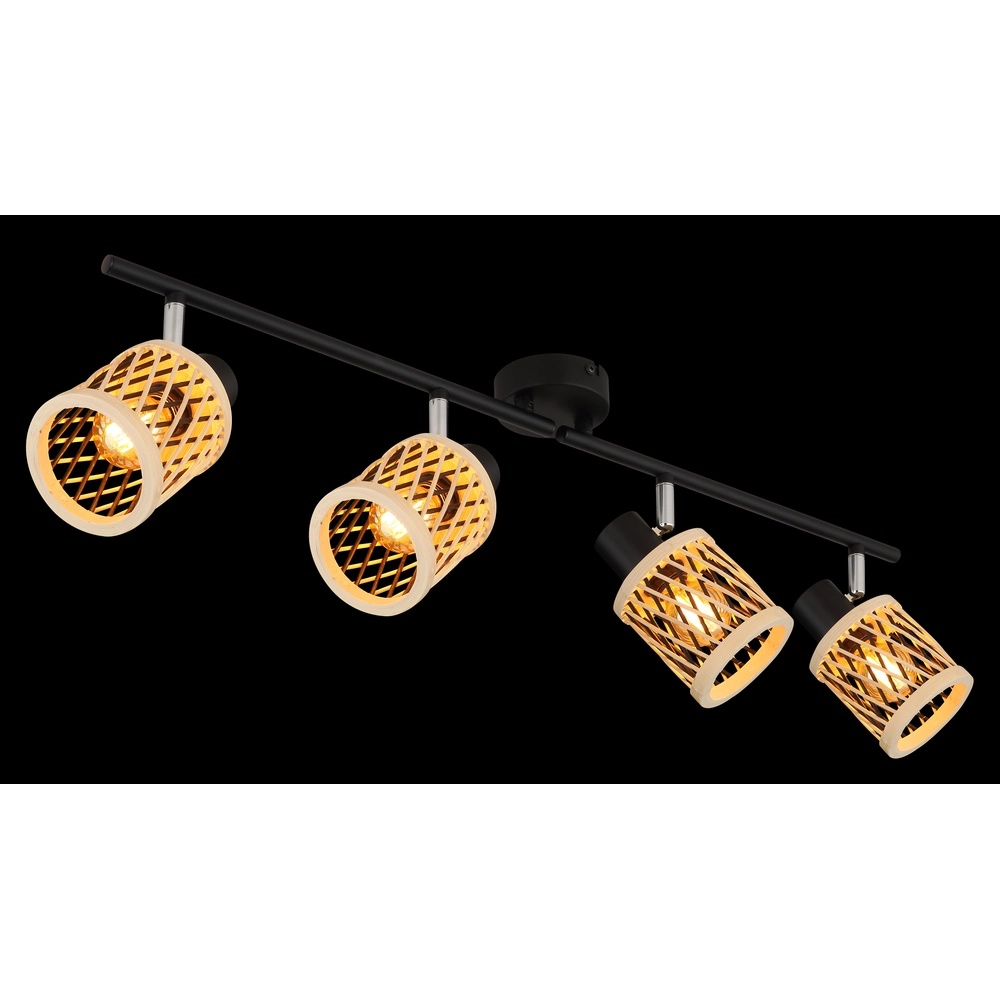 Wall lamp Mali 4-light black with caps Globo 9007371522729